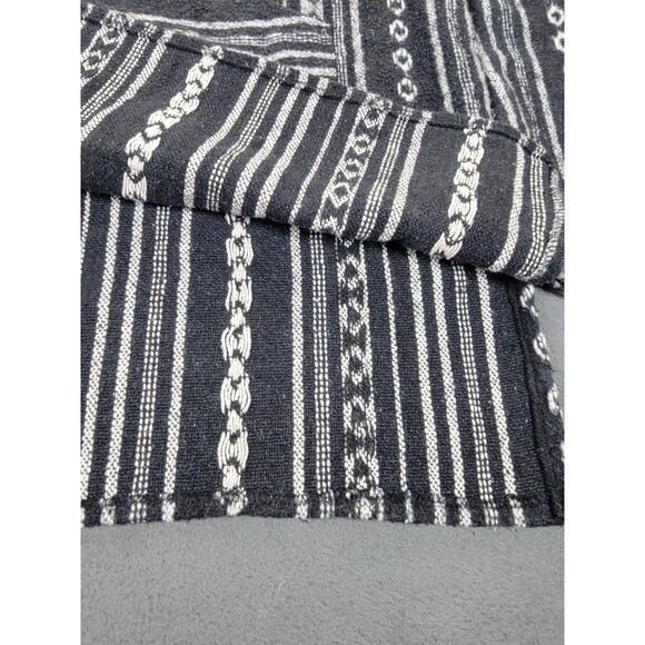 Kathmandu Imports Hoodie Mens XL Black Gray Striped Baja Woven Pullover Toggle - Picture 6 of 10